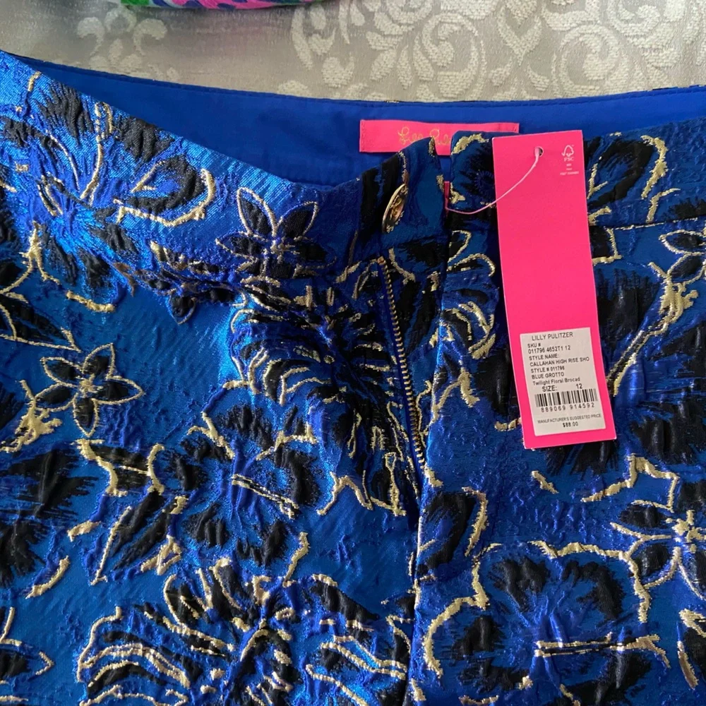 NWT Lilly Pulitzer callahan high rise shorts blue grotto sz 12